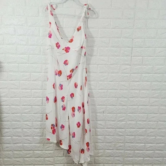 New Lewitt Women's Dress Sleeveless V-Neck Floral Print White Size 14 - Picture 2 of 8